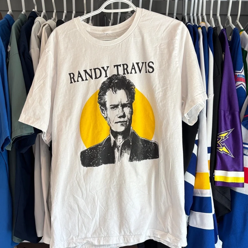 White Randy Travis Tee - Picture 1 of 3